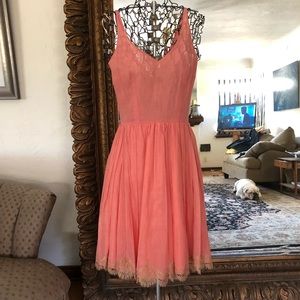 Tracy Reese gauze dress with Chantilly lace.